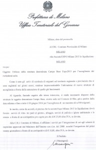 Lettera Prefettura